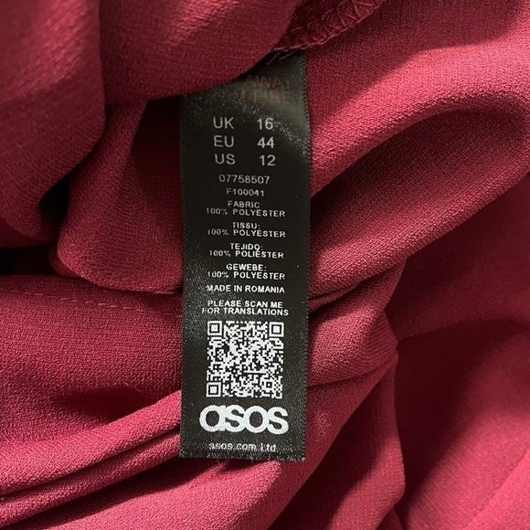 ASOS Bordeaux Kimono Sleeve Cutout Romper sz 12 - Picture 4 of 13